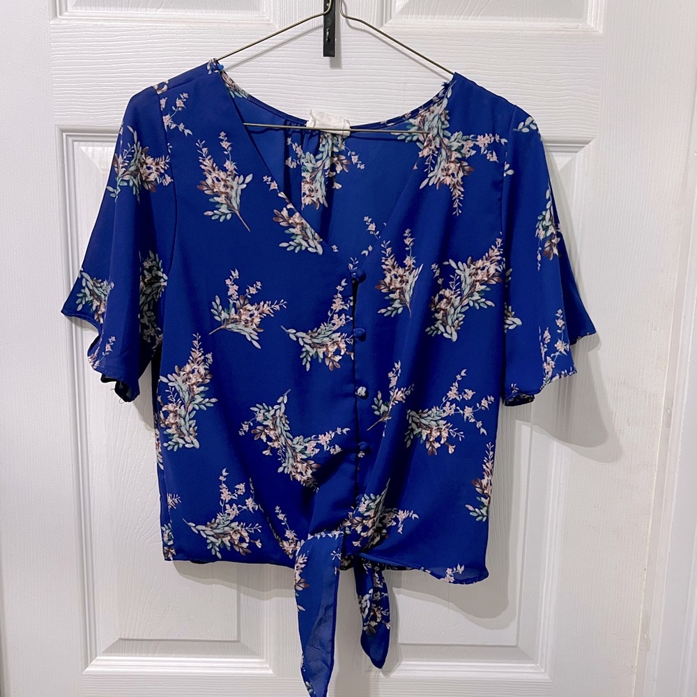 Blue floral shirt